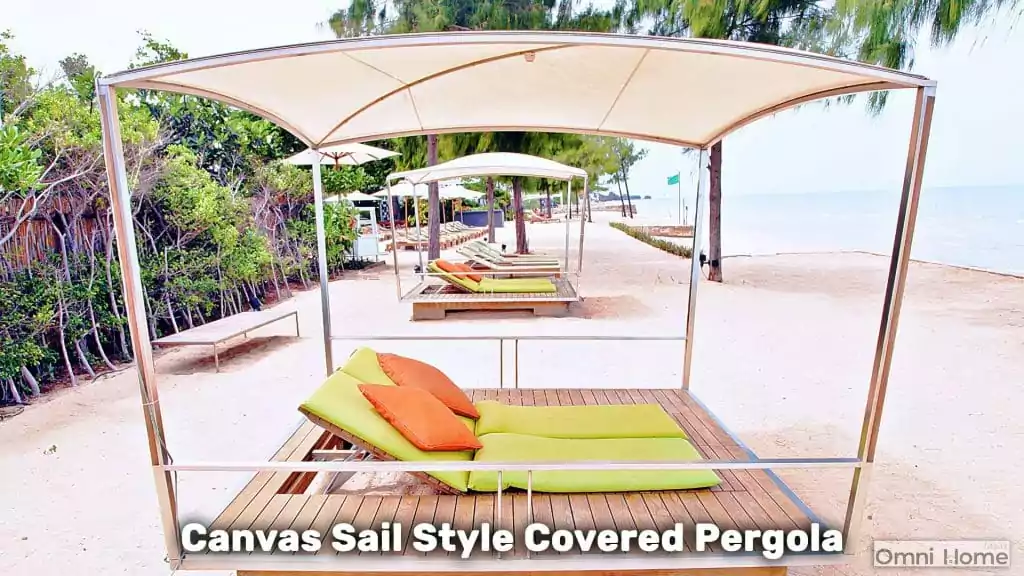 canvas sail style covered pergola