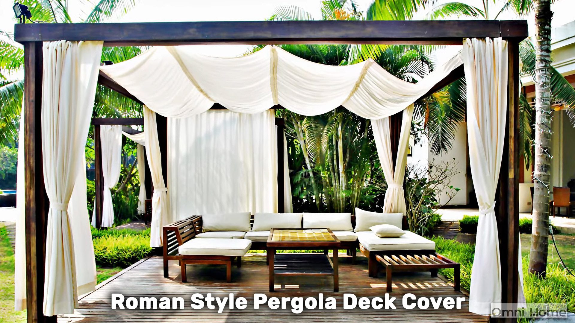roman style pergola deck cover