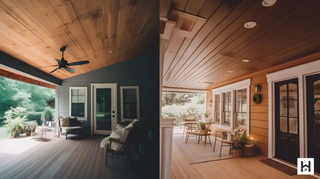 plywood porch transformation