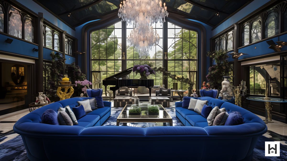 the living room of bluefaces house where luxury meets comfort
