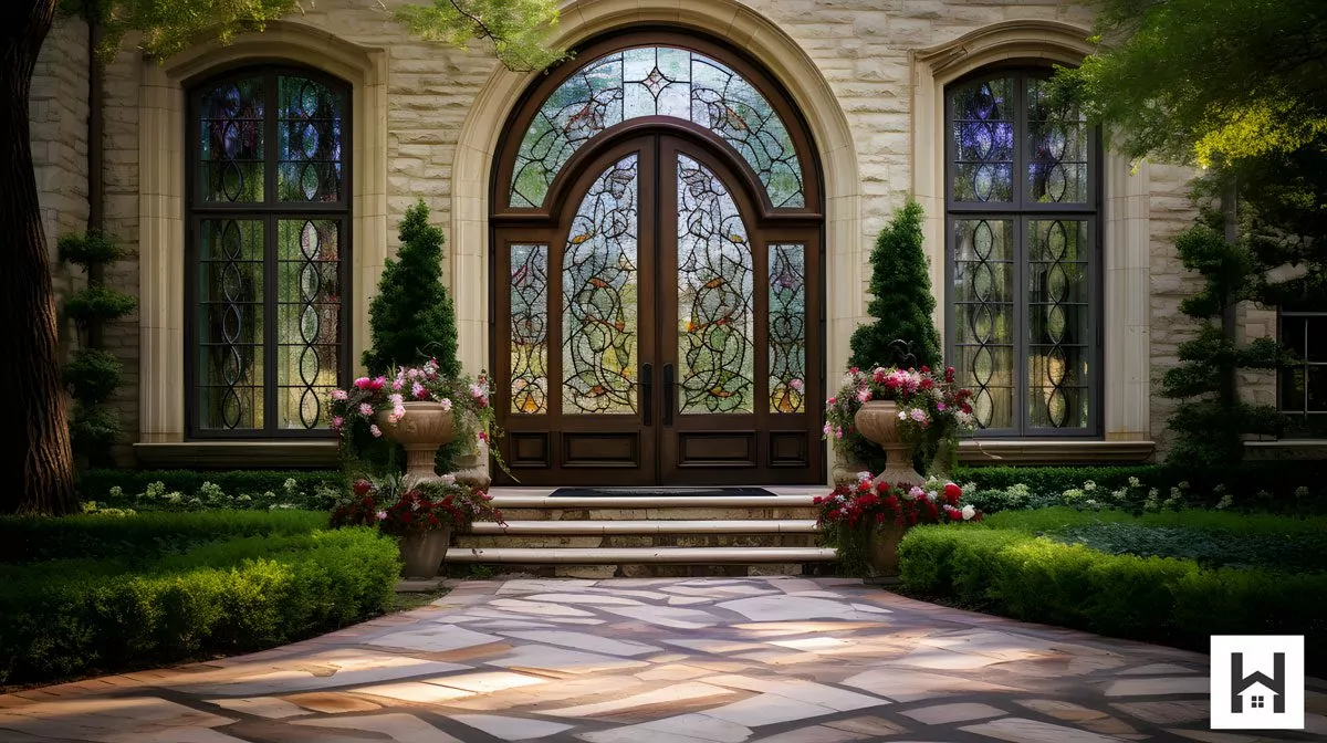 the grand entrance of jerry jones house in dallas